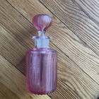 Antique Threaded Glass Cologne Perfume Bottle  Boston Sandwich