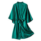 Women s Plus Size Silk Satin Night Robes Wedding Bridal Party Kimono Bathrobe Se