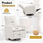 Korser Manual Swivel Rocker Recliner Chair Side Pockets Nursery Glider Recliner