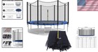 Kids Protective Trampoline Safety Net - Fits 4 To 16ft  Easy Installation  Black