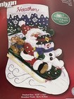 Vintage Janlynn Christmas Fun Felt Stocking Kit Sequins Beads New Sealed 2002