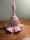 Fenton  Pink Gold Roses Designer Bell Limited Ed Hand Painted Artist Signed