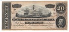 T-67 1864  20 Confederate Radar Serial  25452 Note Pmg Au 58 High Grade Beauty 