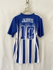 H82adidas Jarvis Sports Club Soccer Jersey  10 Men Medium Blue Striped Aeroready