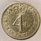 1763 Great Britain Four Pence George Ii Near Uncirculated Unc Coin Cleaning 6528