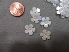 Vintage White Iridescent Flower Shaped Sequins - Indented Center