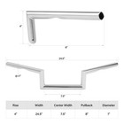 Chrome Handlebar 4  Rise 60 s Dimpled Narrow Z-bar For Harley 1 clamp New