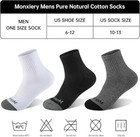 Mens 100  Cotton Cushioned Ankel Socks  Athletic One Size  5 Pairs White 