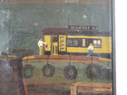 Antique Folk Art Tugboat Barge Seaport Painting Keyport Nj New York 
