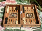 12  Backgammon Board And Chess Set From Lebanon - Handcrafted Lebanese Checkers 