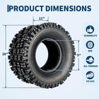 Atv Utv Rear Tire Set 6-ply Tubeless All-terrain 20x11-9 Heavy Duty Knobby Tread