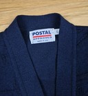 Vintage Usps Postal Approved Cardigan Sweater Eagle Logo All Over Stitch Usa L