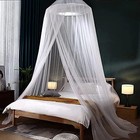 Mosquito Net Bed Canopy Girls Princess Full Queen Twin Dome Bed Tent White