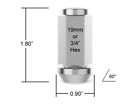  24  14x1 5 Lug Nuts   Acorn Bulge Long Closed   Xl Tall Chrome   14x1 5 Threads