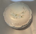 Vintage Porcelain Powder Box Hand Painted France  W white Shoulders Powder  new 