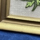 Vintage Crewel Gold Framed Yellow Wildflowers 6 5x5 5  Wall Art Home Decor