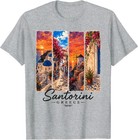 Santorini Greece Travel Souvenir Blue Domes Graphic T-shirt
