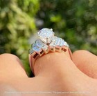 3ct Marquise Cut Lab-created Diamond Wedding Ring 14k White Gold Plated Women s