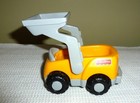 Fisher Price Chunky Little People Construction Bull Dozer 1996 Yellow grey