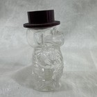 Antique Figural Glass Perfume Bottle  3    Art Deco Vanity Dapper Dog In Brown Hat