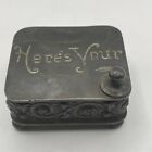 Antique 1900   s Homan Mfg Co  here s Your  Quadruple Plate Keepsake Trinket Tin