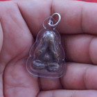 Thai Amulet Phra Pidta Lp Mun  Hands Covering Eyes Old Thai Amulet Pendant