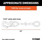 2pk Safety Cables W snap Hooks 7500 Lbs Break Towing Secure Truck Boat Trailer