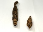 Vintage Australian Aboriginal Carved Wood Goanna Monitor Lizard Tribal Set Of 2