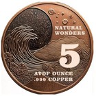 5 Oz Copper Niagara Falls Natural Wonders Color Round In Capsule