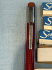 Vintage Scripto  Red Translucent Mechanical   3 Full Boxes Of 6 Each Long Leads