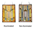 Stained Glass Tiffany Style Mission Design Hanging Window Panel Suncatcher