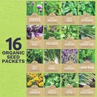 Organic Herb Seeds Variety Pack - 16 Individual Packs - 2025 Season - Basil     