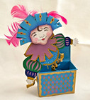 Vintage Pair Of Miniature 5  Hand-painted Metal Jester Jack-in-the-box Figures