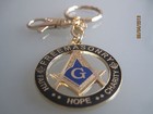 New Masonic Master Mason Cut Out Keychain Gold Black