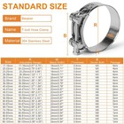 4 Pack Sieqioor T-bolt Hose Clamps 304 Stainless 26-28mm 4 Pack  Metallic