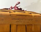 Vintage Longaberger Large 1997 Burgundy Fabric Lined Basket With Lid