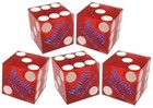 Genuine Harrah s Laughlin Casino Craps Dice Red Frosted Set 5 Matching Serial  s