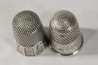 Two Antique Silver Sewing Thimbles  Chester C h   Sterling 10