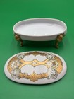 Vintage Lagrave Hand Painted Oval Dresser Box  8 X 4 5 X 3   