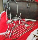 Antique 1920   s Physician   s Medical  Bag With Surgical  Instruments