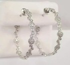 Lab Created Diamond 1 50ct Round Cut Women s Hoop Earrings 14k White Gold Plated