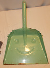 Vintage Dulton Large Light Green Metal Dust Pan Hand Broom Set Smiley Face 8 5 8