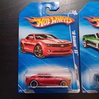 Hot Wheels   Lot Of 2 2010 Camaro s Red   Green   1 64 Scale Diecast             