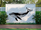 Whale Metal Wall Art  Large Blue Whale Home Decor  Nautical Decor  Ocean Decor