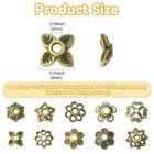 200pcs Flower Bead Caps Antique Bronze Alloy Beads Floral For Bracelets Jewelry