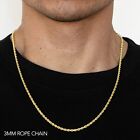 14k Yellow Gold 3mm Solid D cut Rope Chain Bracelet Size 7 -9 