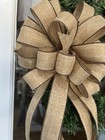 Handmade Brown Rustic Burlap Dark Edge Holiday Easter Christmas Spring Bow