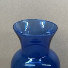 Vintage Cobalt Blue Flared Rim 9  Tall Glass Flower Vase Rounded Body