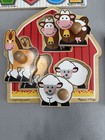 Melissa   Doug Lot Of 6 Wooden Puzzles Unisex Kids Multicolor Animals Numbers 