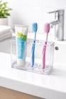 Clear Acrylic Toothbrush   Toothpaste Holder Bathroom Organizer